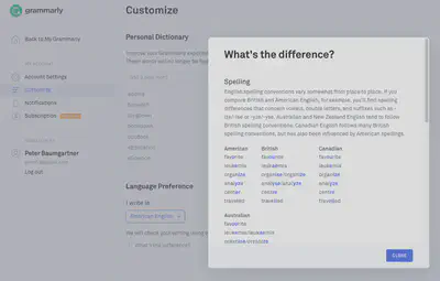 Screenshot of a short tutorial presented by Grammarly