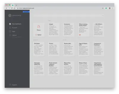 Screenshort of my personal desktop in Grammarly