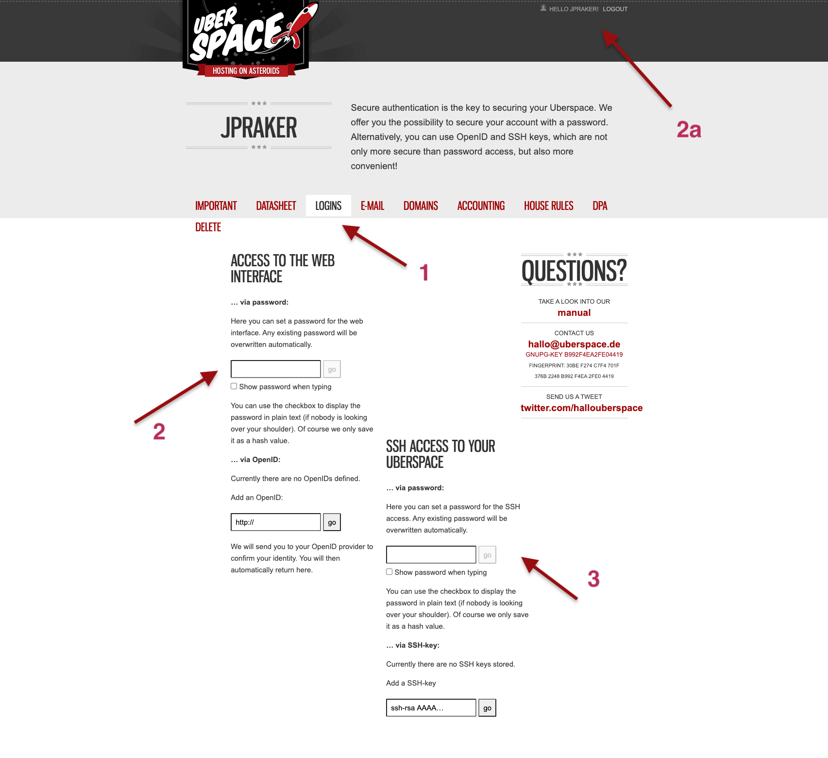 Registration for SSH access